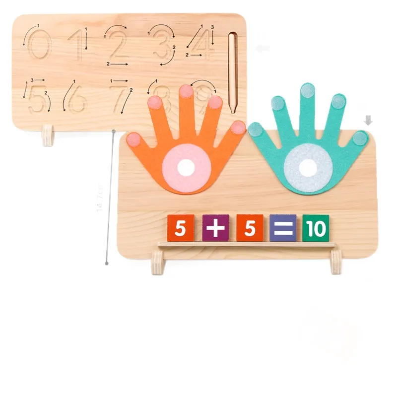 Early Learning Finger Counting Puzzle Toys Baby Kids Math Palm Toys