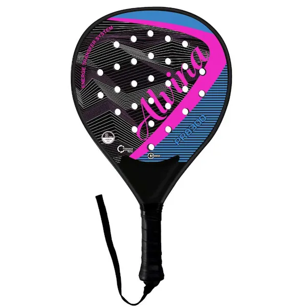Alvina ABS Paddle Racket Lightweight Durable Training & Recreational Play - Black, Pink