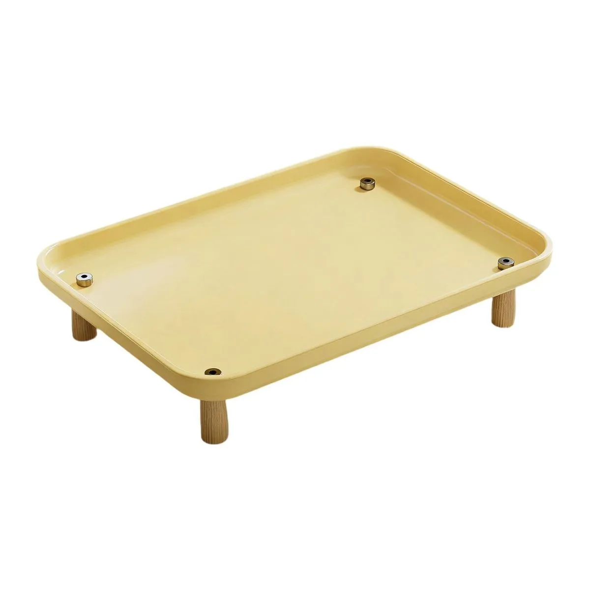 Elevated Wooden Pet Feeder Stand & Anti-Slip Bowl Tray