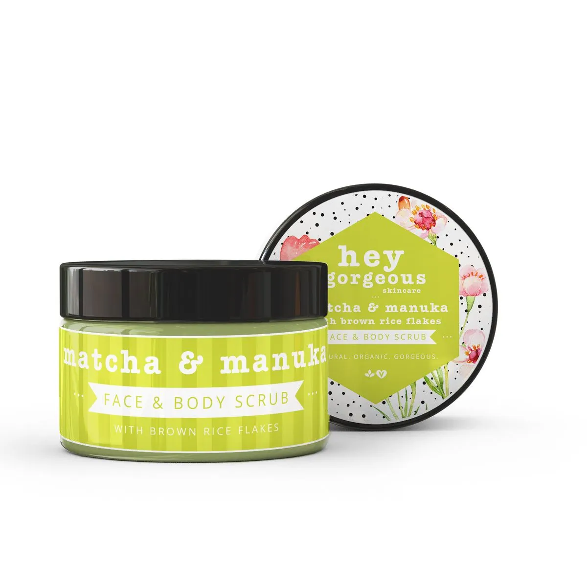 Hey Gorgeous , Matcha & Manuka Face & Body Scrub, 200g