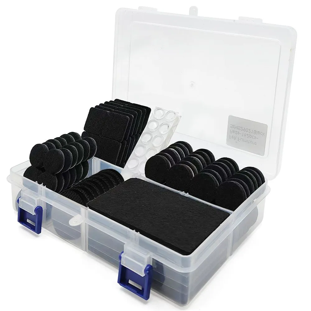 Chenshian Adhesive Floor Protective Anti Scratch Pads Furniture Feet 162pcs - Black