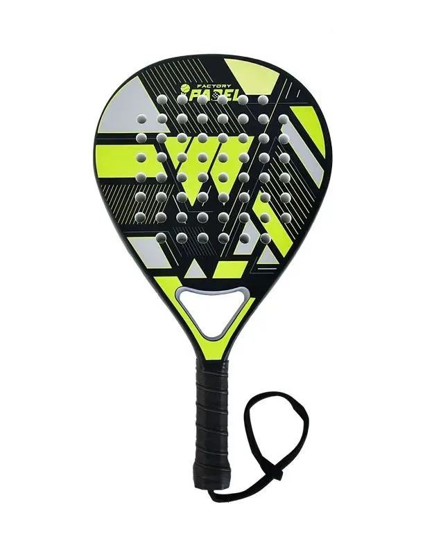 Whizz Padel Carbon Fibre Factory Padel Racket Bat - Green-Black