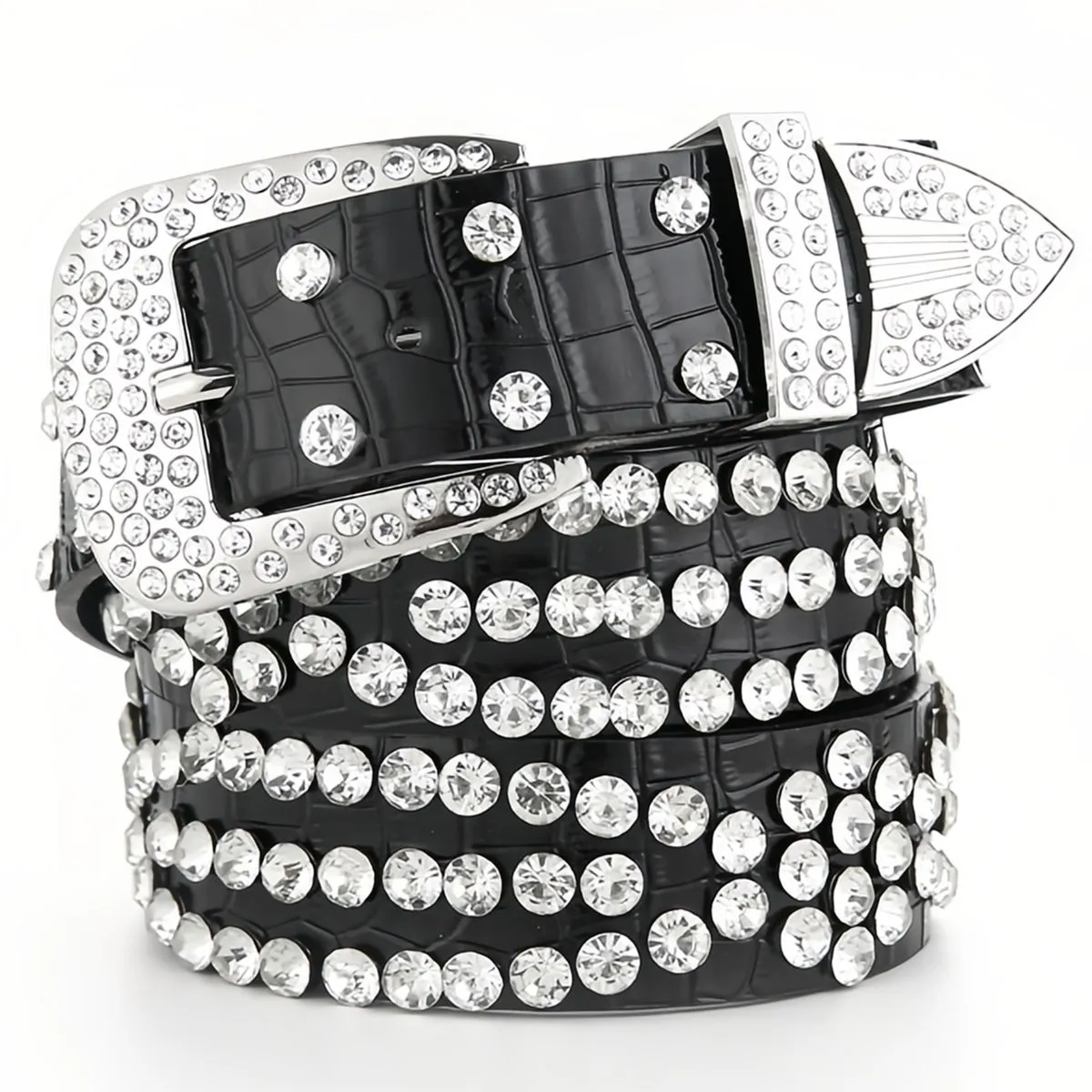 Woman Belt Fashion Rhinestone Leather Belts For Women Luxury Pin Buckle