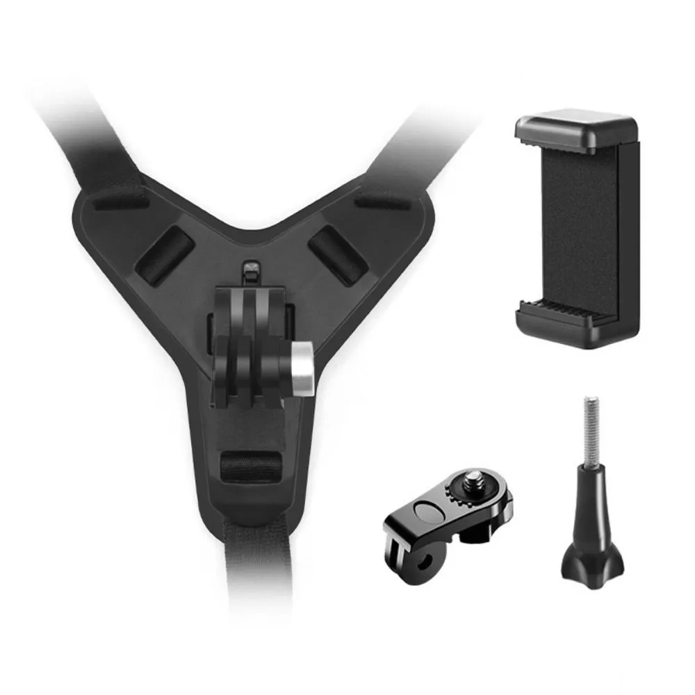 Motorcycle Helmet Mount Cradle Camera Riding Chin Strap Mount for GoPro - Black