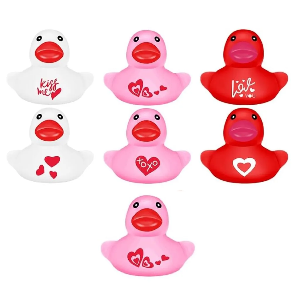 Toy Love Heart Rubber Duck - 4cm - 7 Piece