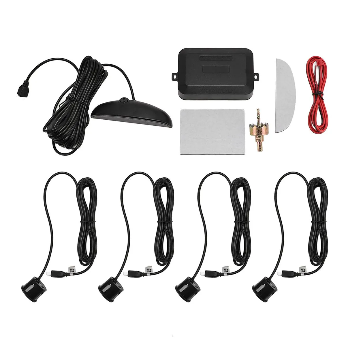 Reverse Sensor, 4 Sensors, Digital Display, Black