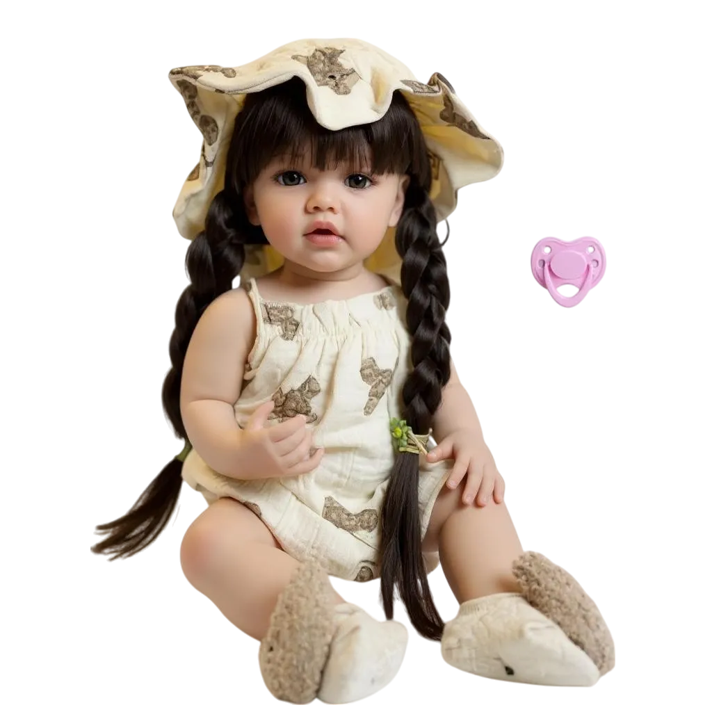 22 Inch Silicone Reborn Princess Doll with Sundress and Hat