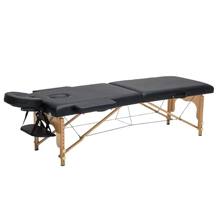 Extra Width High Quality Portable Massage Bed with Full Accessories - Black