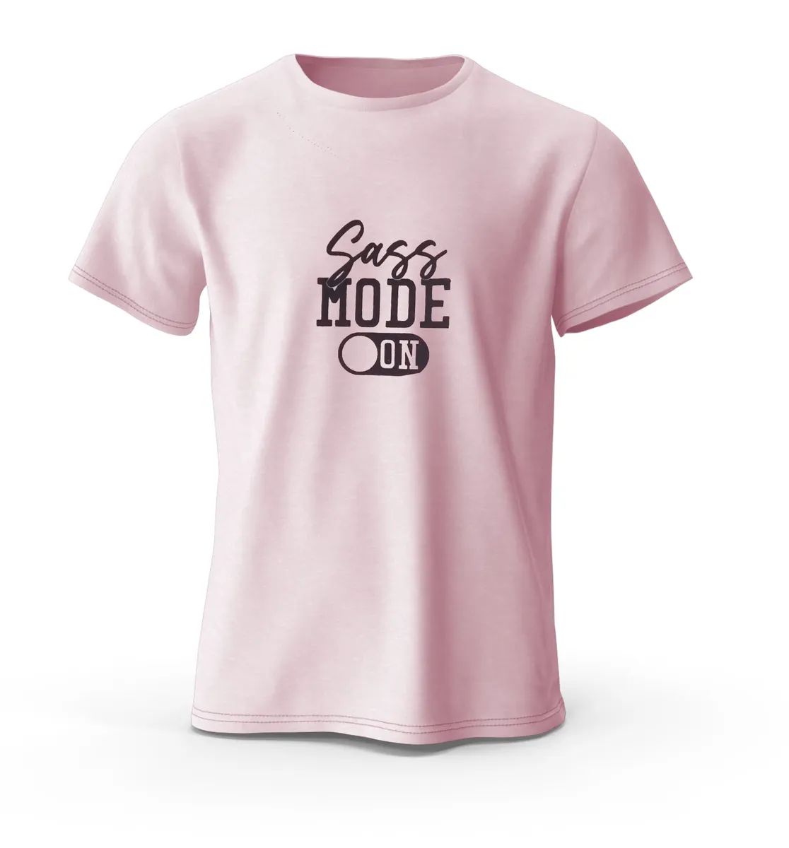 Girls' "Sass Mode On" T-Shirt - Light Pink, Ages 2-3