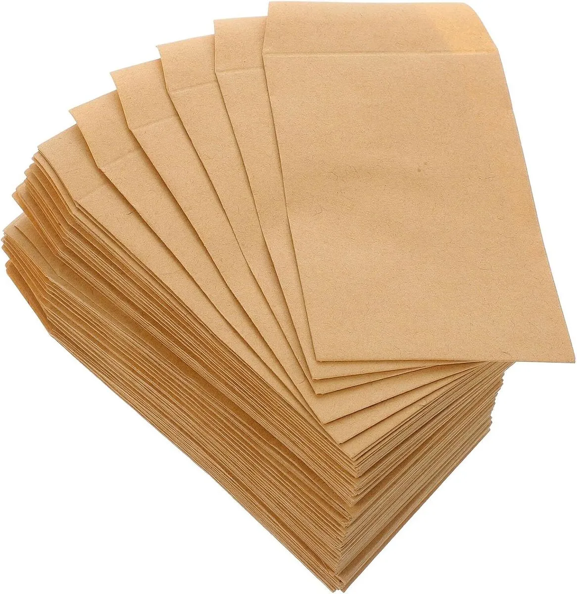 100pcs Small Kraft Paper Seed Envelopes 3.54 X 2.36 Inch Peel and Seal