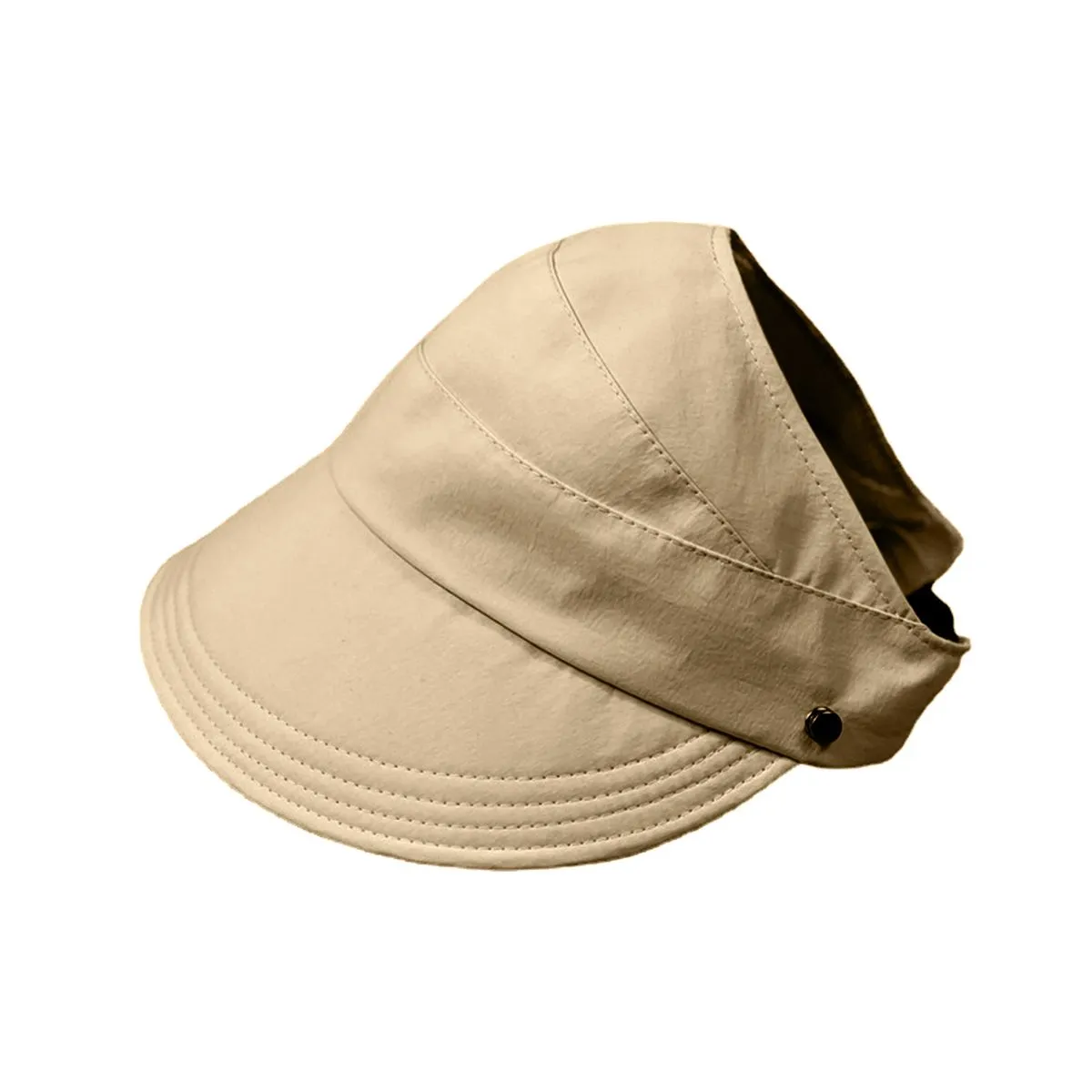 Sun Hats for Women, Wide-Brimmed Hollow Top Design - Brown
