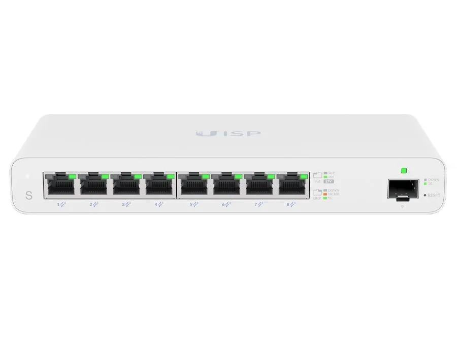 Ubiquiti: UISP Switch 8 Port Gigabit PoE 110W 1SFP | UISP-S