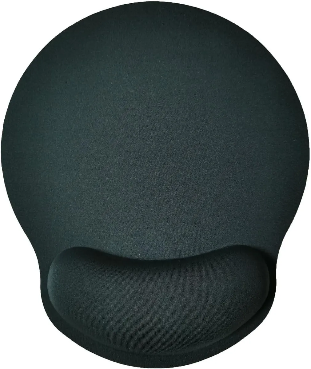 Mouse Pad with Wrist Support Non-Slip Rubber Base Gaming for Home Office - Black