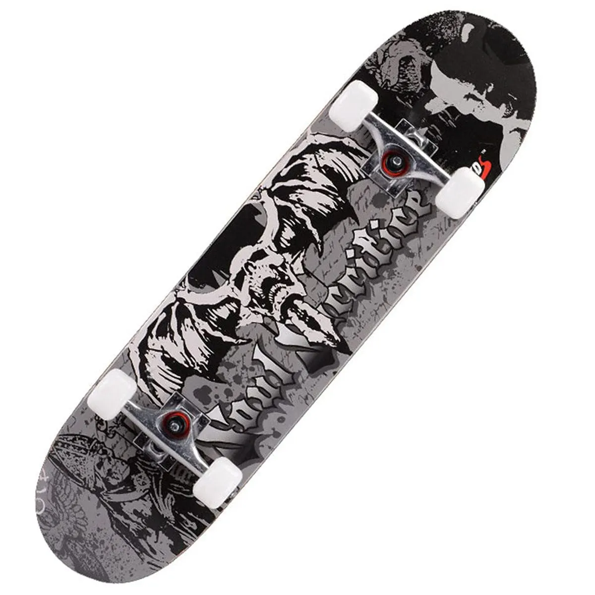 31 x 8 Inch 7-Layer Skateboard Beginners Skateboard Professional Skateboard - Bat skull