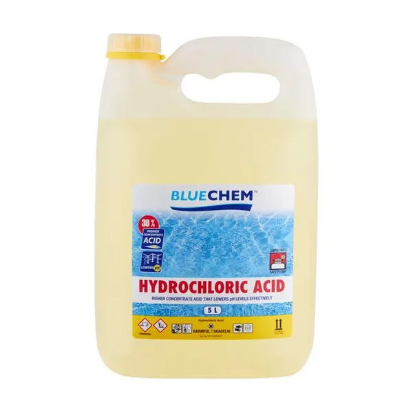 Bluechem Hydrochloric Acid 5L Pool pH Reducer and Water Balance Solution