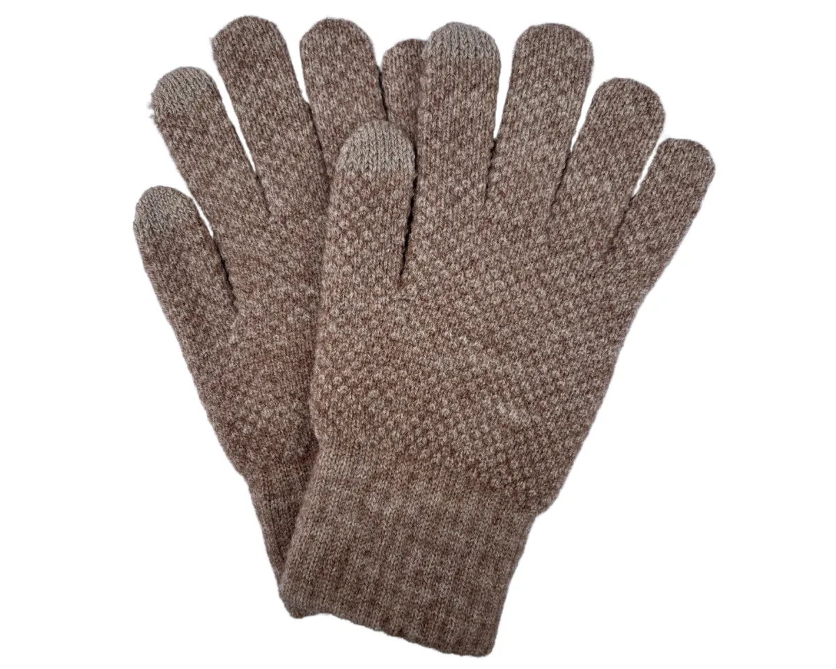 Thermal Knit Winter Gloves - Brown