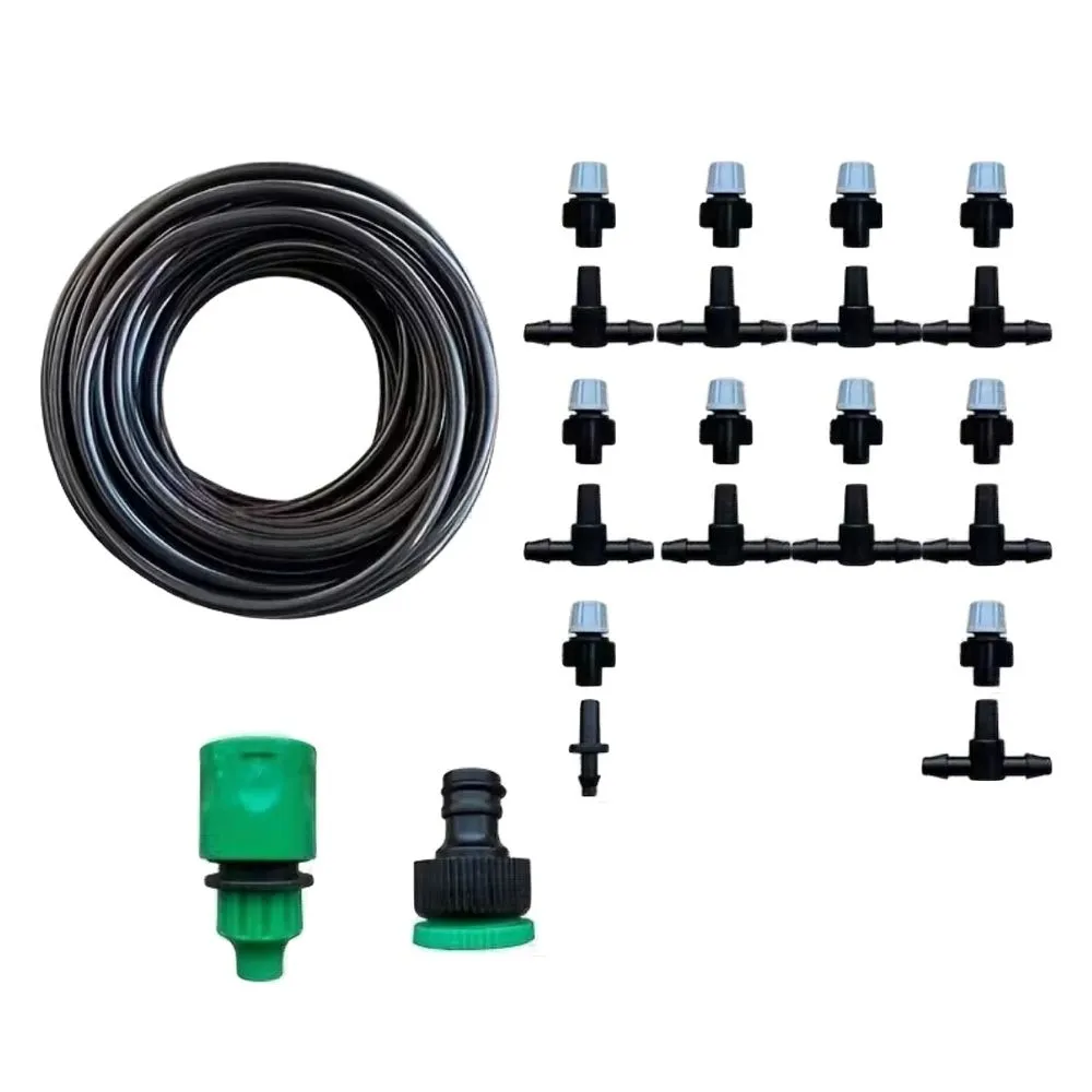 Garden DIY Water Misting Irrigation Cooling System With Sprinklers - 10m