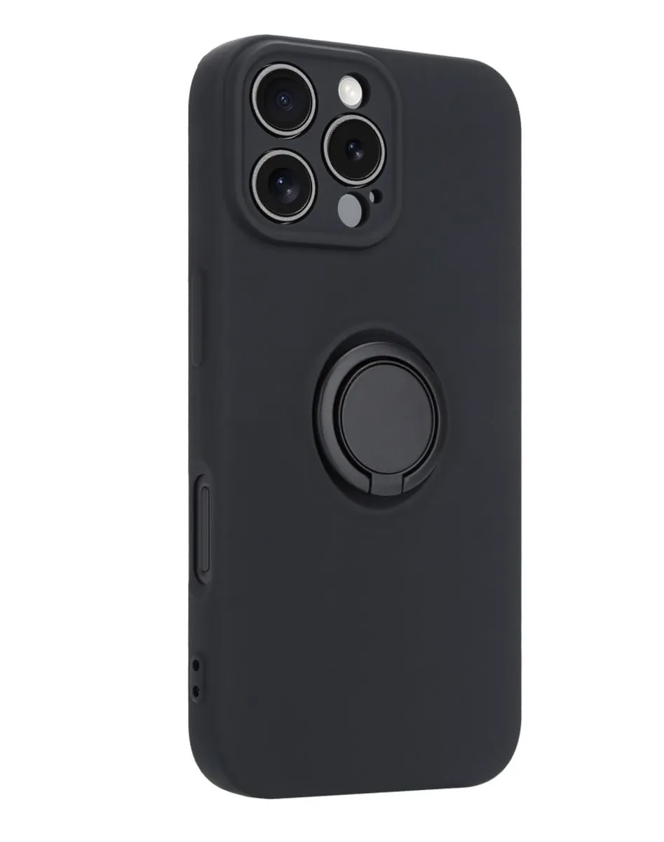 Luxury iPhone 16 Pro/Pro Max Cover with Ring Kickstand