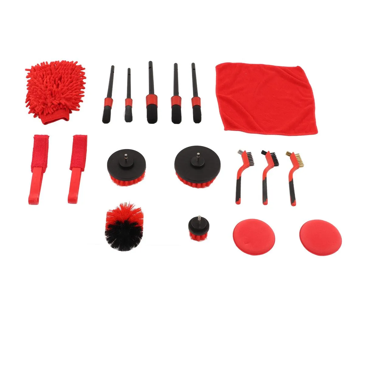 18 Pieces Car Cleaning Kit with Brushes, Towel & Polishing Pad