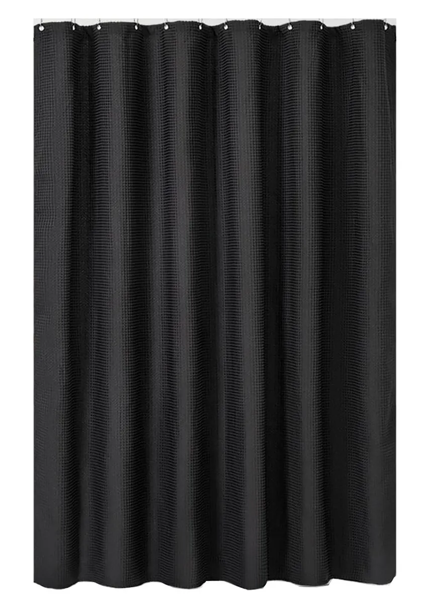 MEBUPOL Solid Color Shower Curtain,18 Colors Available - Black
