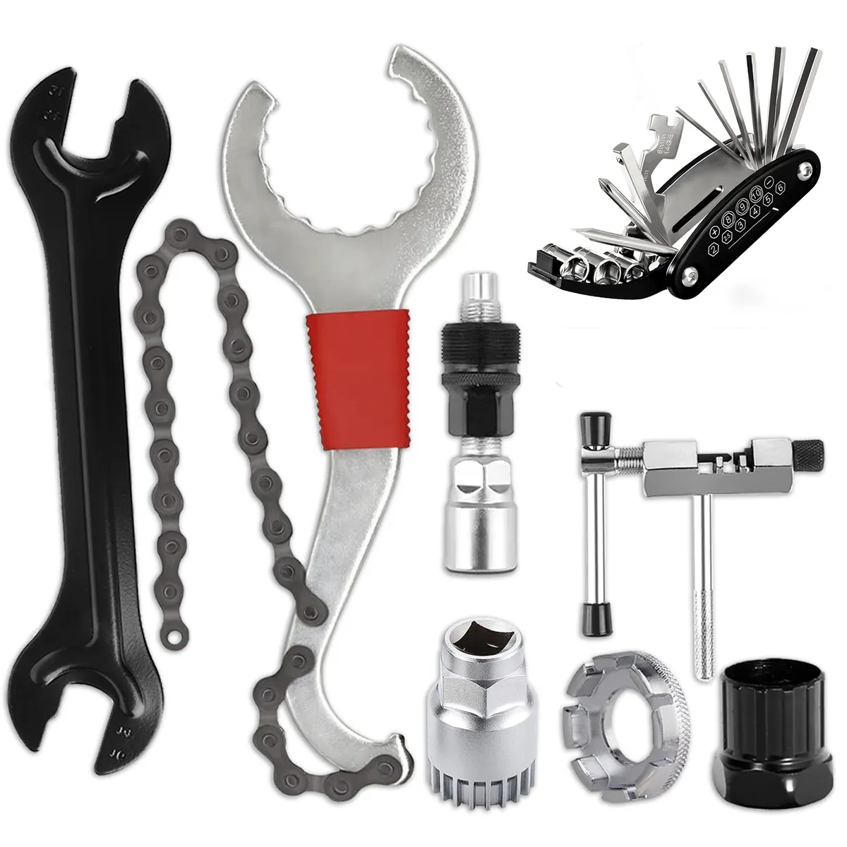 Portable Sports Bicycle Repair Tool Kit - 8-Piece