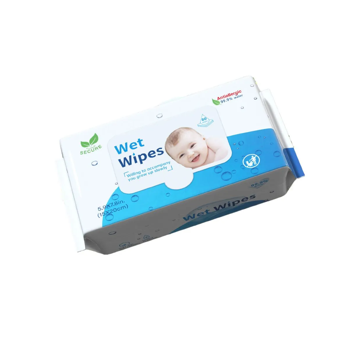 80 - Pack Baby Wipes Pure Water Baby Cleaning