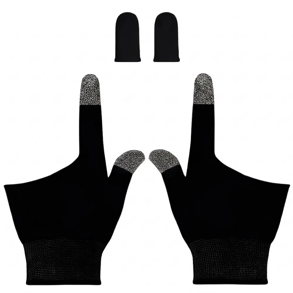 Gaming Gloves with Finger Sleeves - Anti-Slip Touchscreen for Mobile Gamers