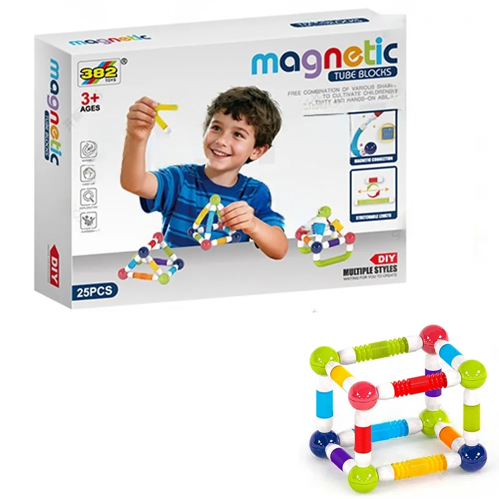 Kids Telescopic Magnetic Building Stick Construction Set - 25 Pieces