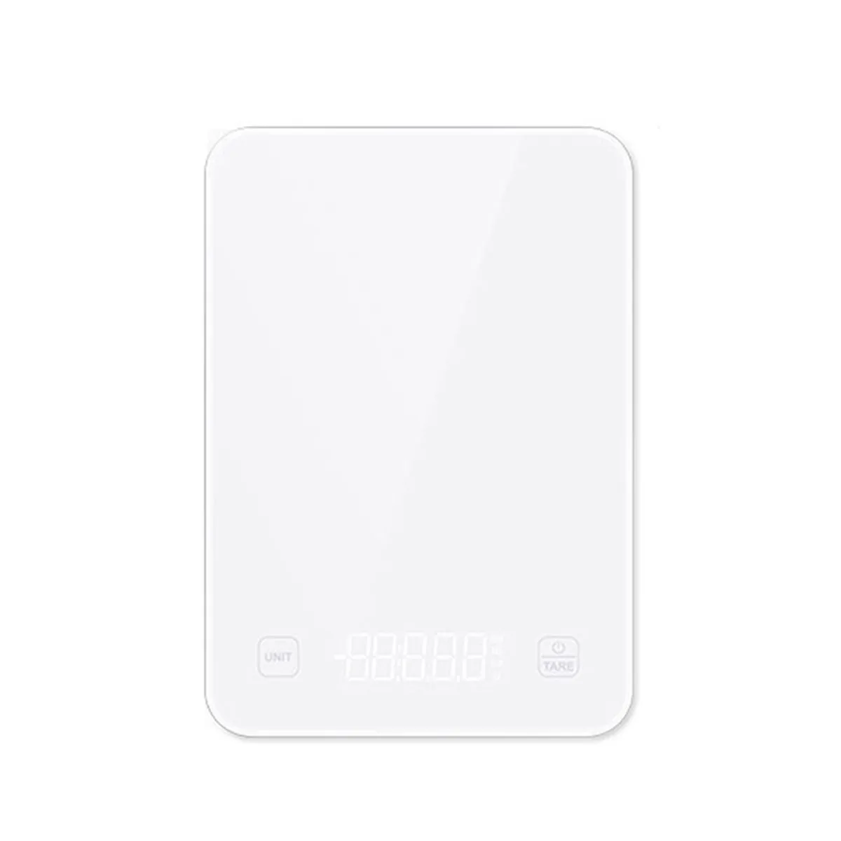 LED Display Screen High-Precision Kitchen Scale with TemperedGlass - White