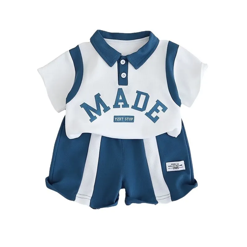 MADE T-shirt and Short Two-Piece Set for Boys - Blue