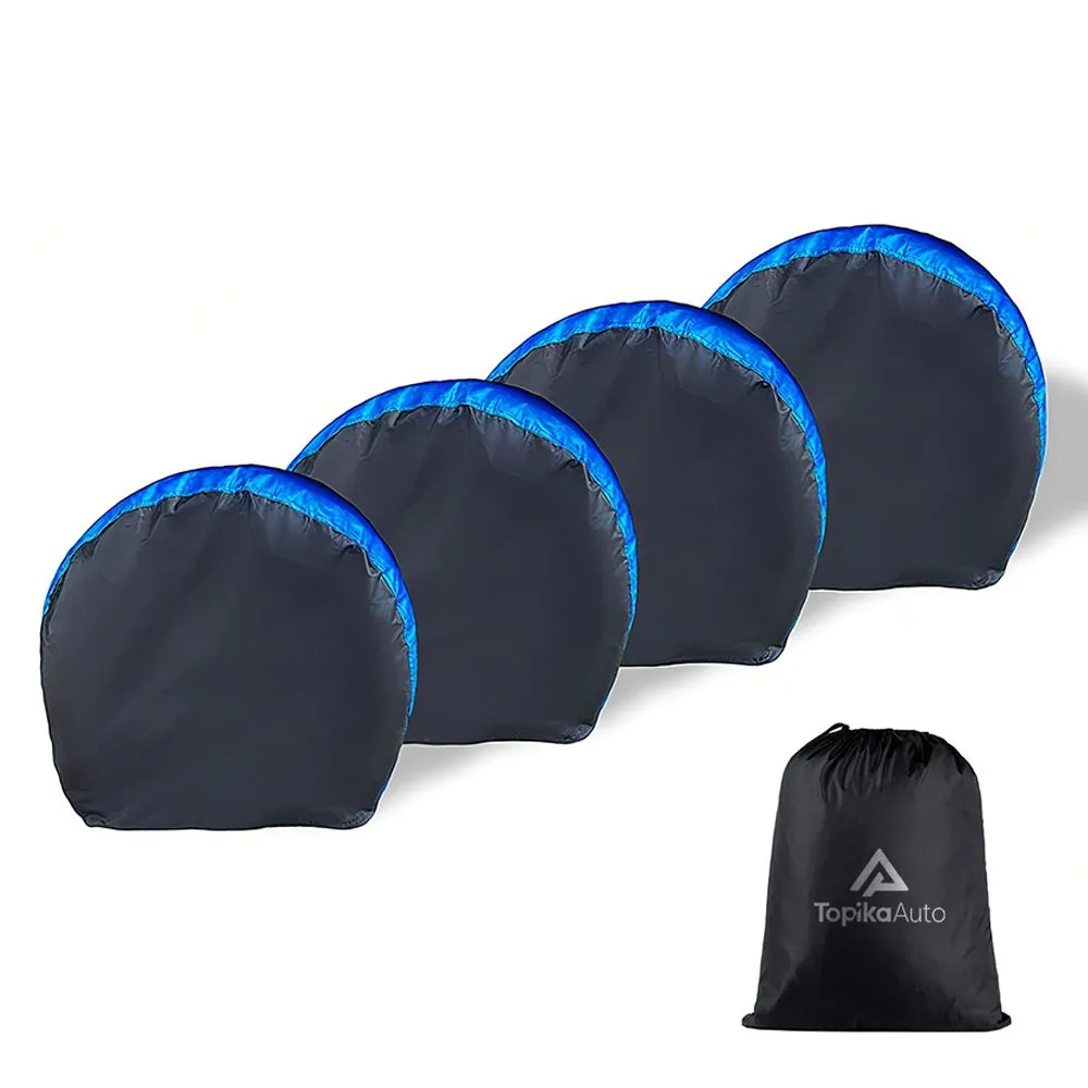 TopikaAuto Car Wheel Protector Spare Tire Cover for SUV, Truck, RV, 2 Sizes - black-27-29in