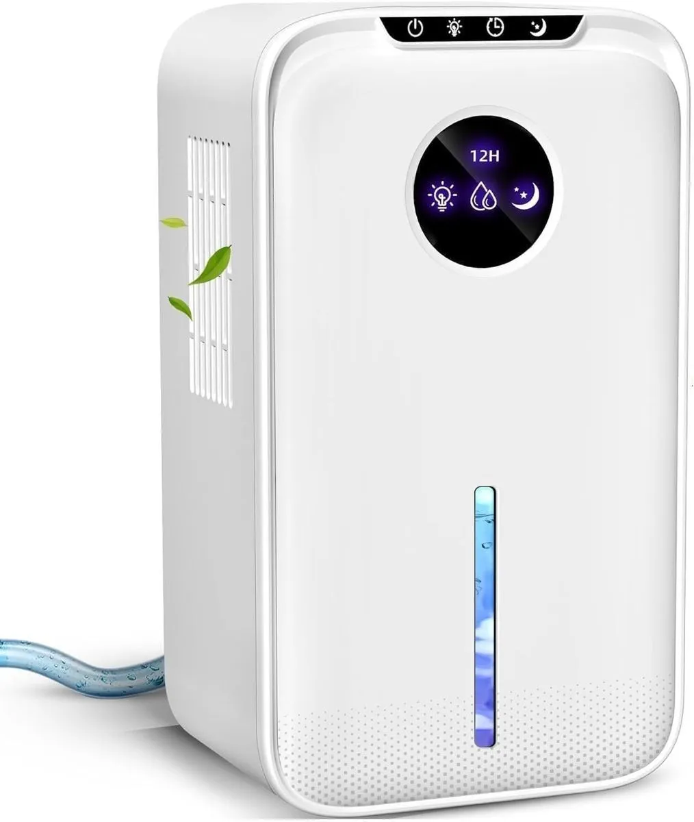 Small Dehumidifier 88oz with Drain Hose, Timer and Sleep Mode