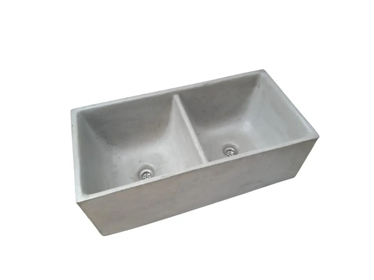 Large Cement Grey double concrete kitchen butler basin 800 x 400x 260mm