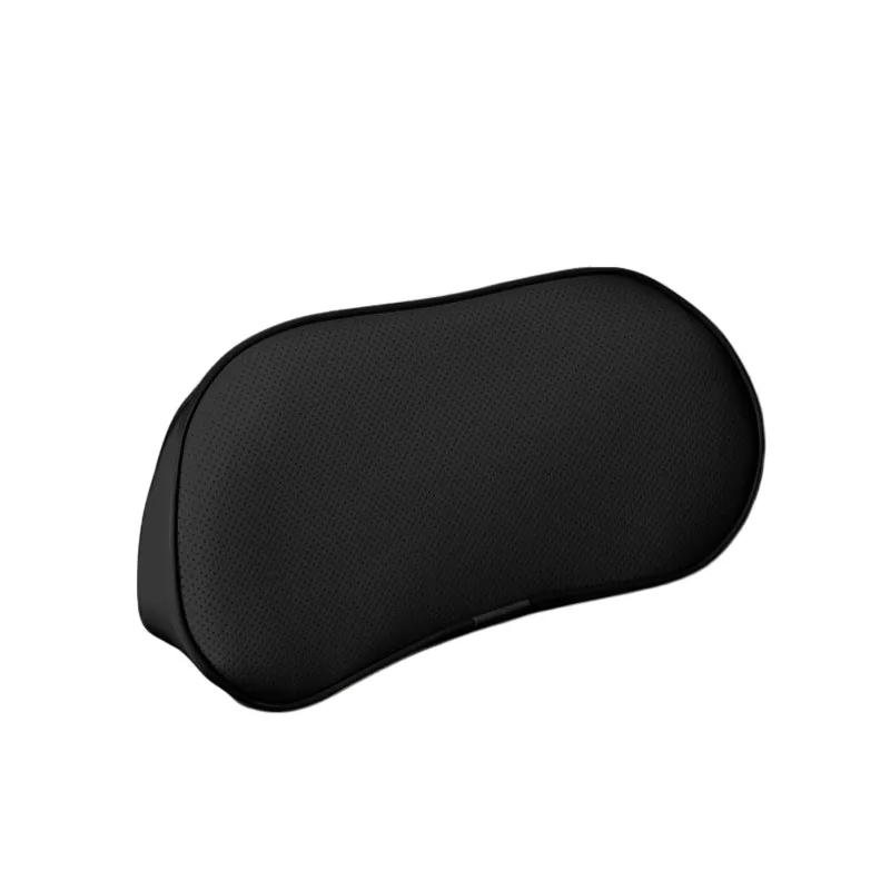 Car Seat Lumbar Support Cushion - Memory Foam & Breathable PU Waist Pillow - Black