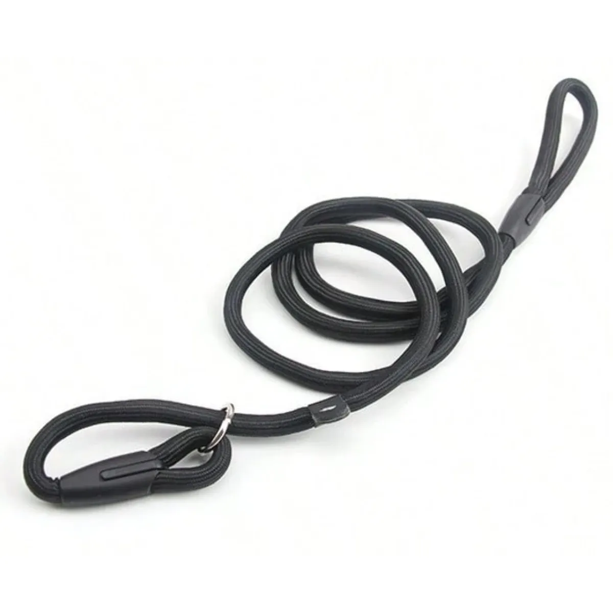 Slip-Rope Dog Lead 1.3M Long 8MM Thick Slip-On Rope Leash - Black