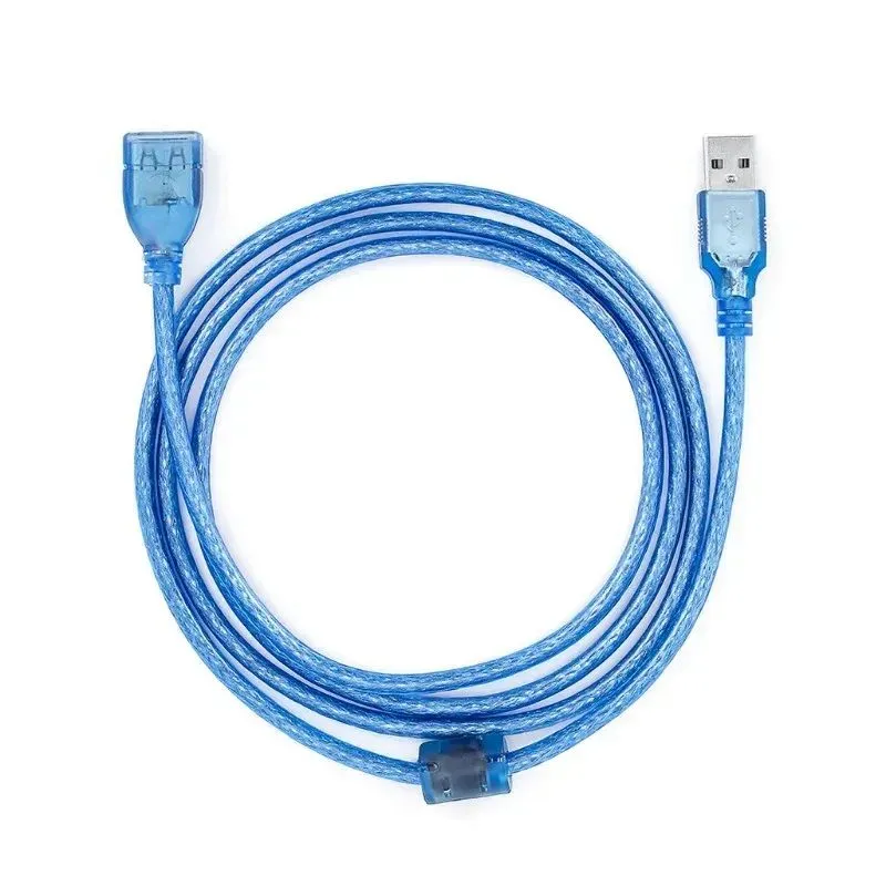 Transparent Blue USB 2.0 Extension Cable 5M Data Communication Cable