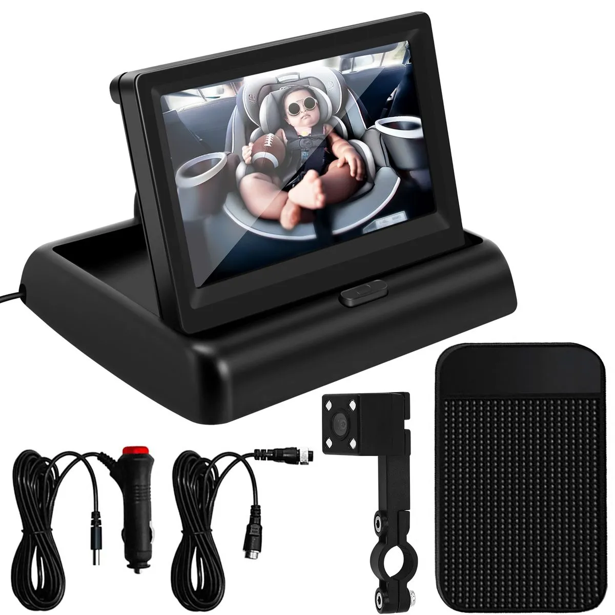 Baby Car Mirror 4.3Inch Hd Night Vision Car Compatible with Universal