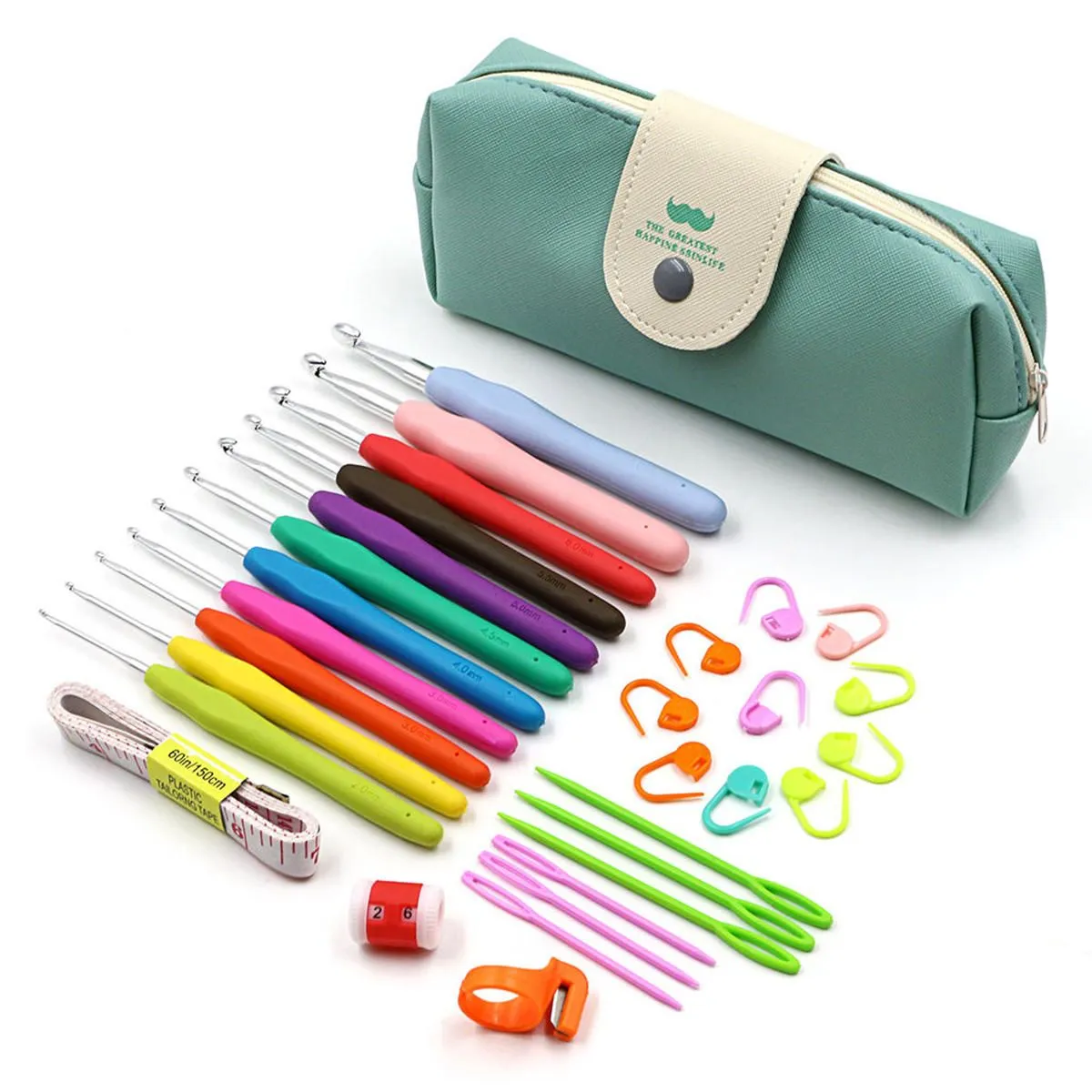 31 Piece Set Crochet Hooks Kit Sewing Tools with Storage Bag