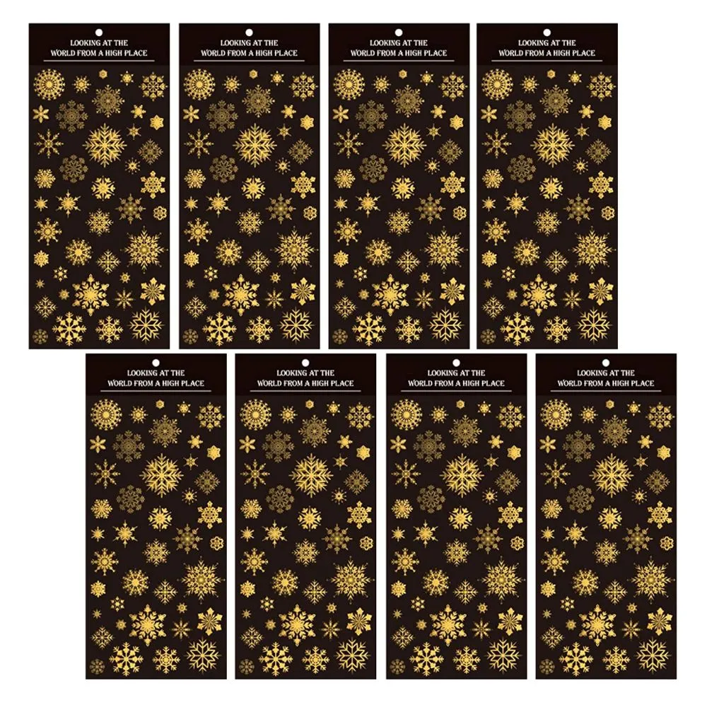 Craft Stationery Gold Scrapbooking Snowflake Sticker Sheets Set of 8