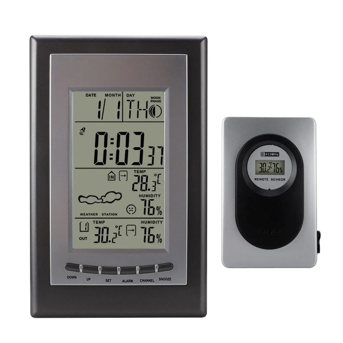 Wireless Weather Station Indoor Outdoor Thermometer for Nursery Home Office