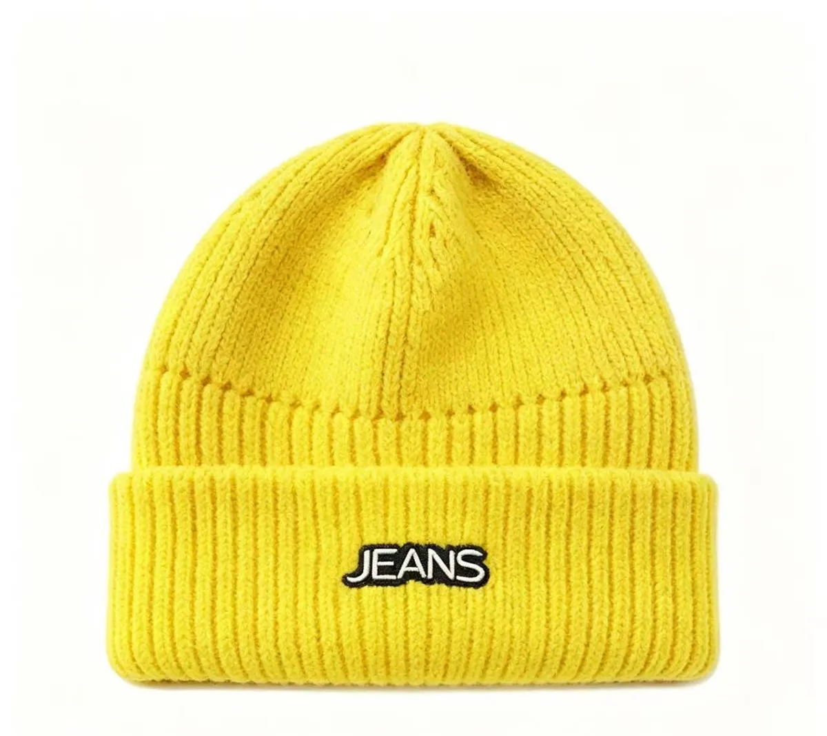 Unisex Knitted Beanie Hat -Stretch Fit for Men & Women, Casual Daily Use - Yellow