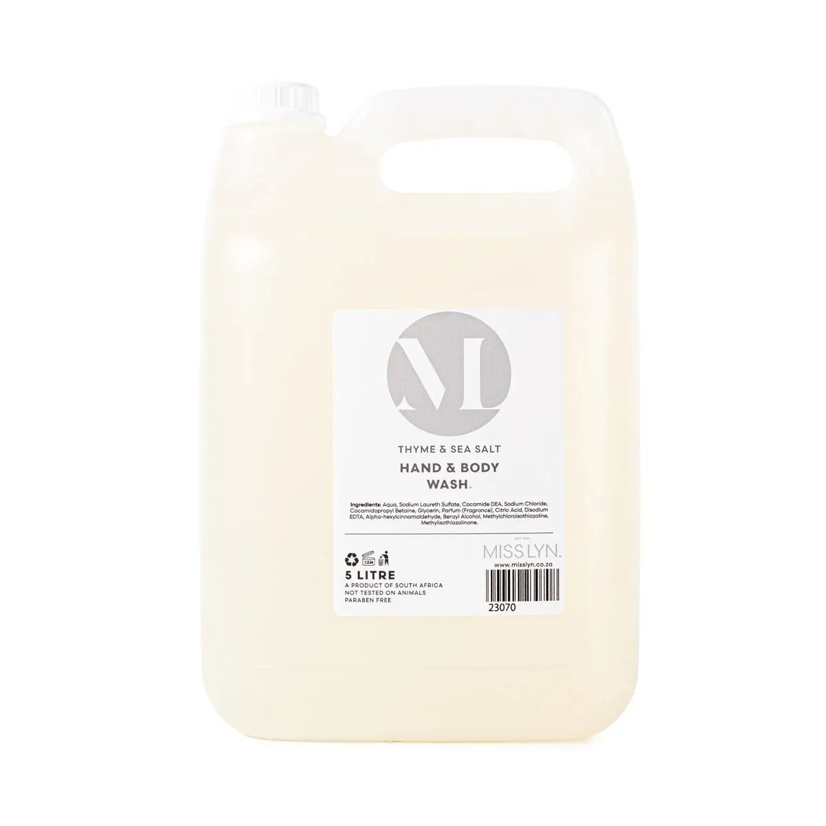 Miss Lyn Thyme & Sea Salt Hand & Body Wash Bulk 5 Litres