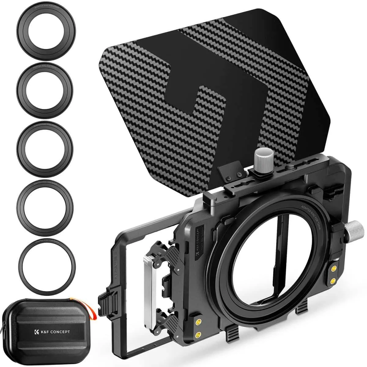 K&F Matt Box Kit with lens adaptors 67-95mm with Top Flag | SKU.2180V1