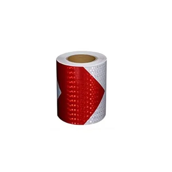 Heavy Duty Arrow Warning Reflective Safety Tape - Red & White