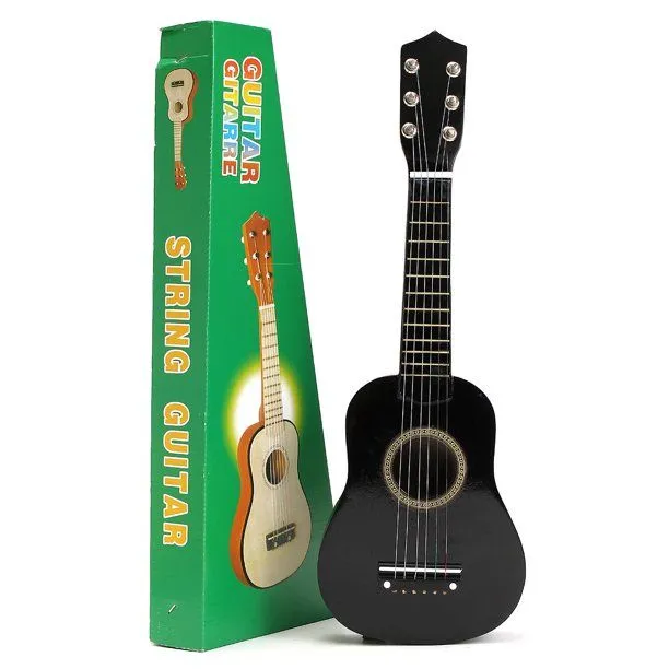 21 inch Acoustic Rock Roll Stringed Toy Guitar Musical Instrument - Black