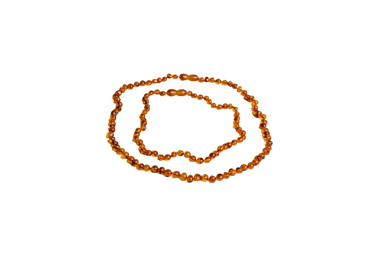 Amber Teething Necklace - Mum & Me Matching Set (Baby & Adult) Baltic Amber - Cognac