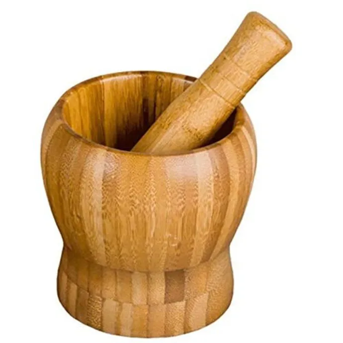 Bamboo Mortar & Pestle Hand Grinder