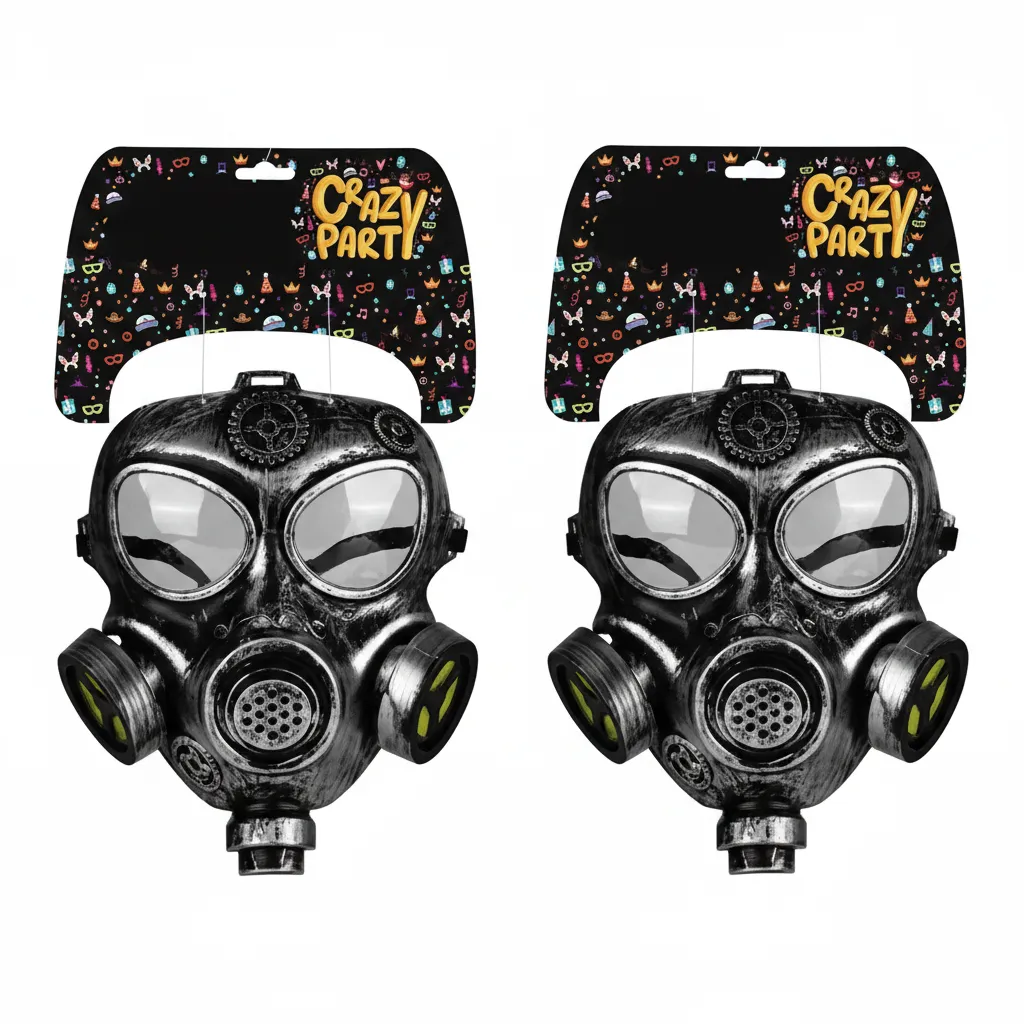 Crazy Party Full Face Dress Up Oxygen Mask for Costumes and - 2 Pack