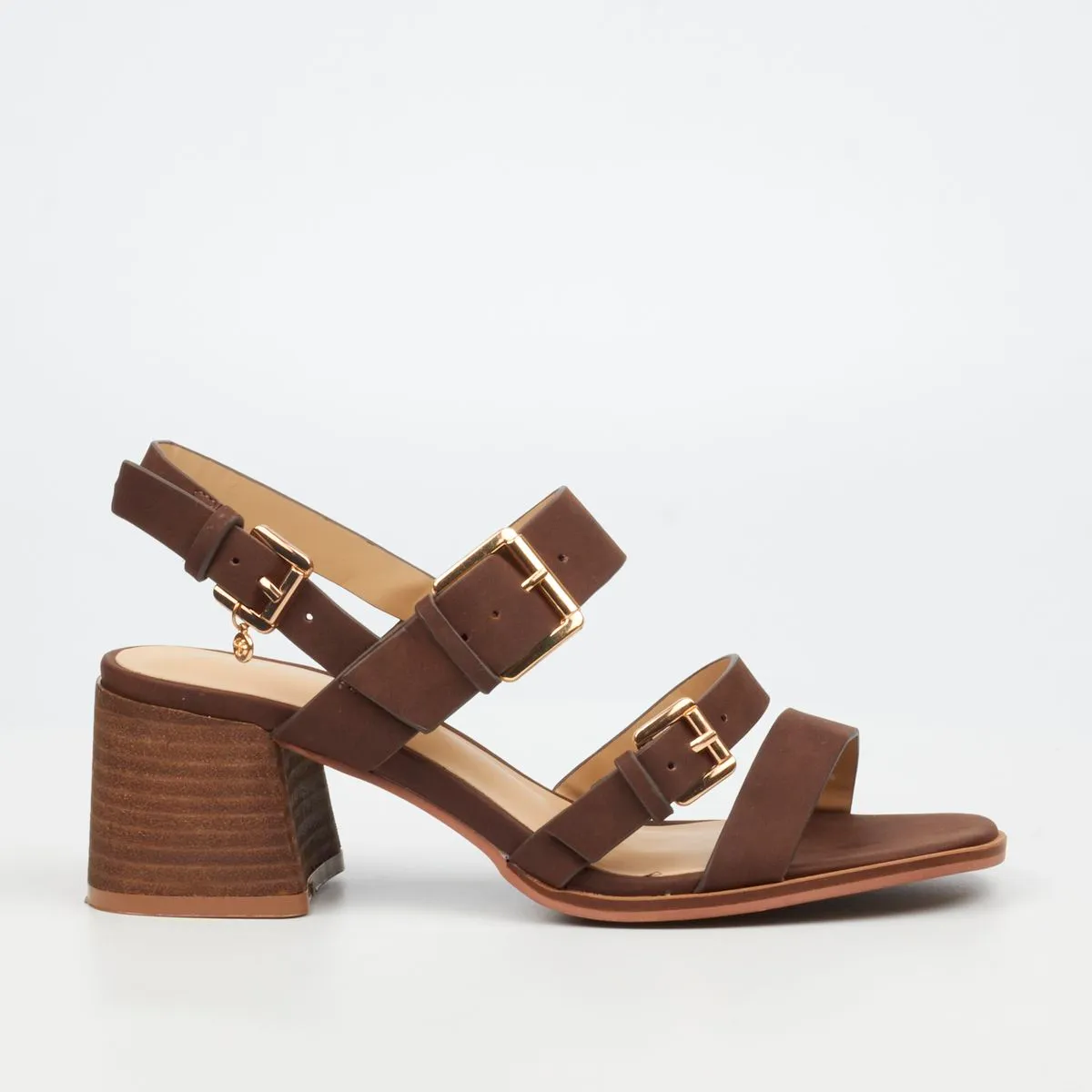 Miss Black Jungle 2 Chocolate Women Faux Nubuck Block Heel
