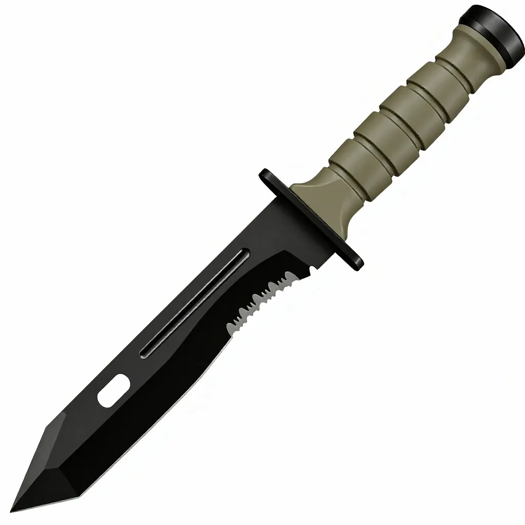 Fixed Blade Tactical Survival Knife with Serrated Blade & Ergonomic Handle